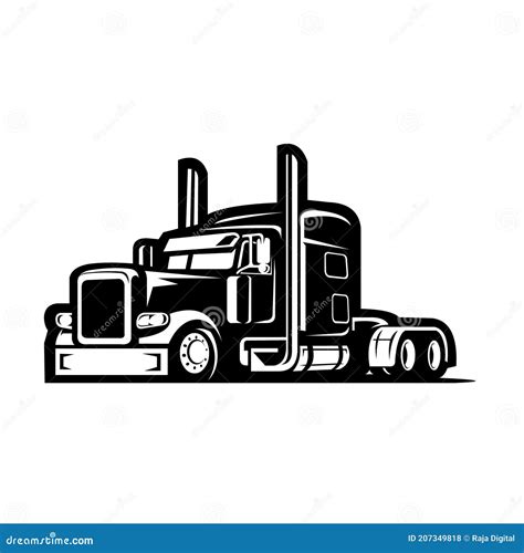 Trucking 18 Wheeler Semi Truck Vector Image Stock Vector - Illustration ...