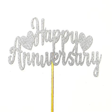 Happy Anniversary Cake Topper Happy Anniversary Etsy Happy