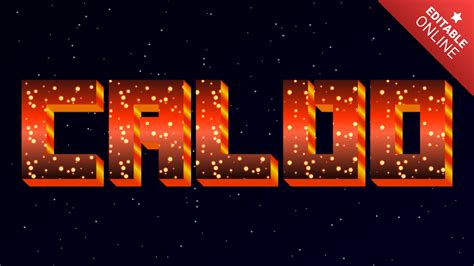 Caldo Hot Space 3D Text Effect Generator