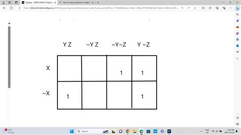 Given The Following K Map What Is The Minimized Boolean Expression