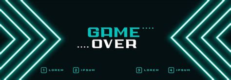 Free Vector | Digital neon game over banner