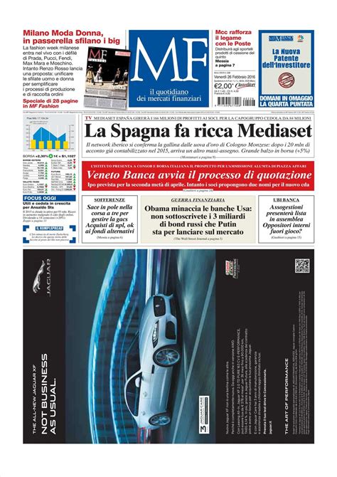 Le Prime Pagine Dei Quotidiani Che Sono In Edicola Oggi Febbraio