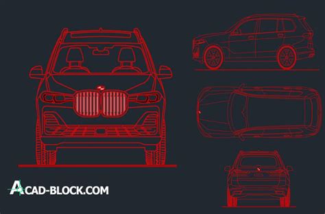 Cad Bmw X7 2019 Dwg Free Cad Blocks 2d In Autocad Free