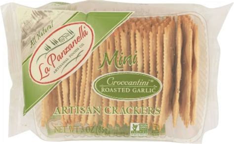 La Panzanella Croccantini Mini Roasted Garlic Artisan Crackers 12 Pk