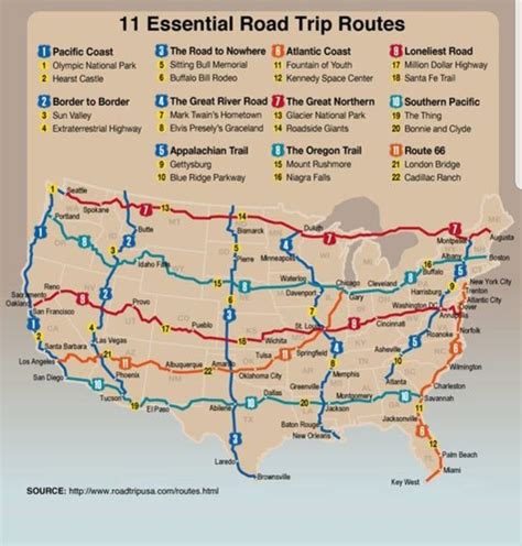 Printable Road Trip Maps