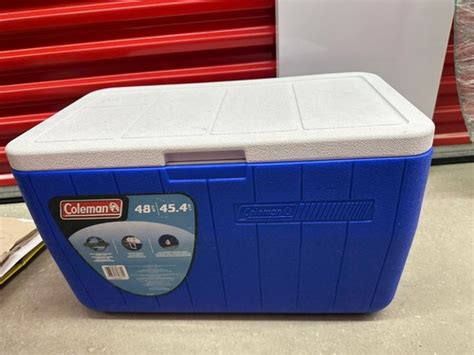 Coleman 48 Qt Cooler Bluewhite Large Capacity Ice Chest Clean