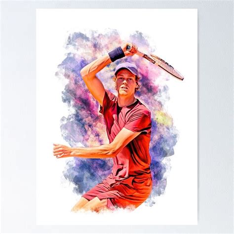 "Jannik Sinner of Italy plays forehand. Digital artwork print tshirt ...