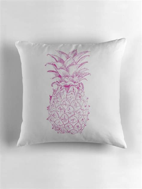 Pink Pineapple Throw Pillows By Cdanoff Redbubble