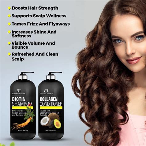 Botanic Hearth Biotin Shampoo And Conditioner With Collagen Fights Hair Loss And Thinning With