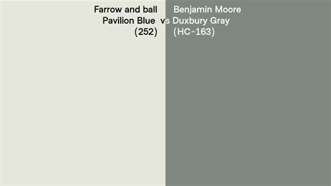 Farrow And Ball Pavilion Blue 252 Vs Benjamin Moore Duxbury Gray Hc