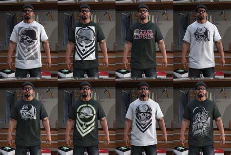 Metal Mulisha T Shirt Pack For Franklin GTA5 Mods