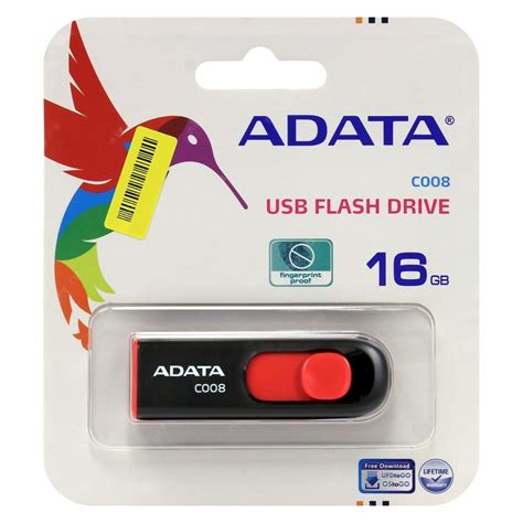 Memoria Usb De 16gb Adata Retráctil C008 Negro Rojo 21 900 en