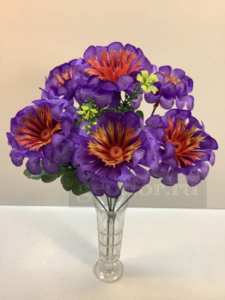 Букет циний, 6 г - Букеты - Искусственные цветы - Геофлор