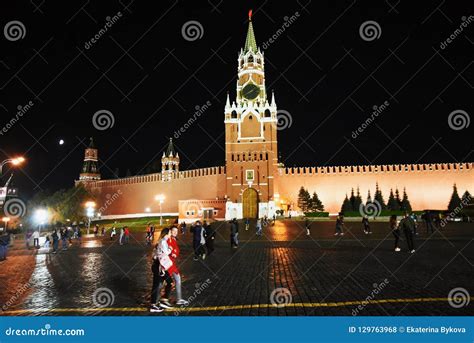 Red Square in Moscow at Night. Editorial Stock Photo - Image of ...