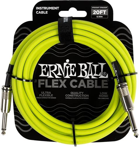 Ernie Ball Flex Instrument Cable Straight Straight 20ft Reverb