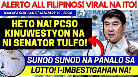 VIRAL NA PCSO INIMBESTIGAHAN NA NI SENATOR RAFFY TULFO SUNOD SUNOD NA