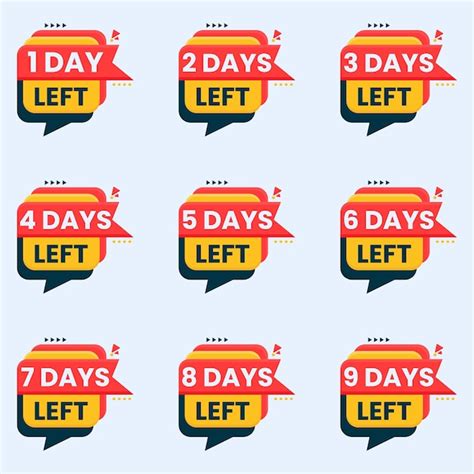 Premium Vector Countdown Number Day Left Label Design Set