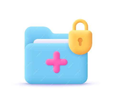 Premium Vector | Medical folder with patient history file and lock
