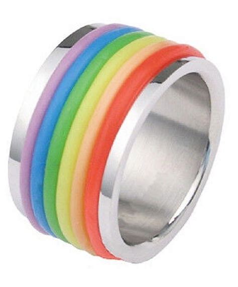 Pride Shack Rubber Rainbow Flag Ring Lgbt Lesbian Gay Pride Ring