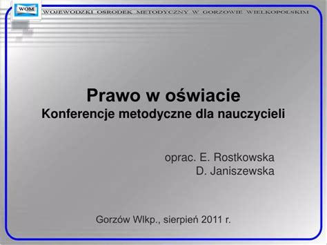 Ppt Prawo W O Wiacie Konferencje Metodyczne Dla Nauczycieli