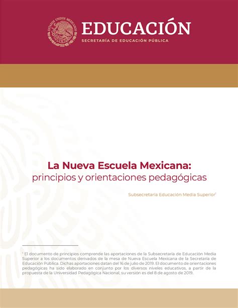 NEM principios y orientación pedagógica La Nueva Escuela Mexicana