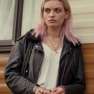 Maeve Wiley Sex Education Emma Mackey Leather Jacket