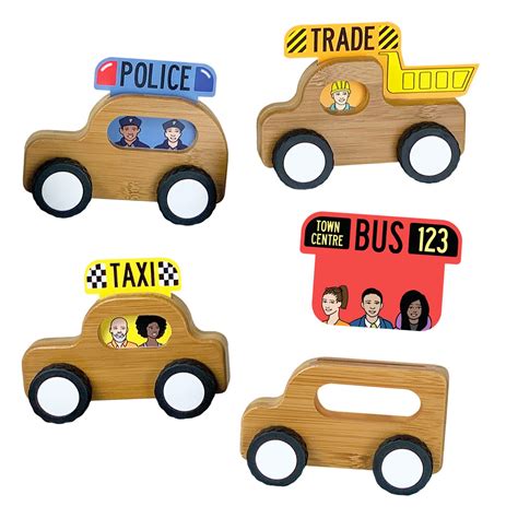 Highways Bamboo Vehicles 4 Vehicles With Inserts Learn Play Nexus