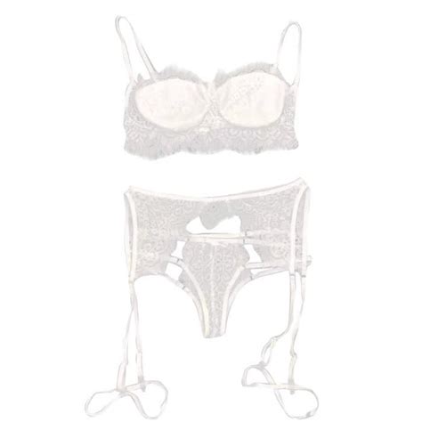 Pc Femmes Dentelle Sexy Lingerie Bretelles Soutien Gorge et Culotte Jarretière Ensemble Sous