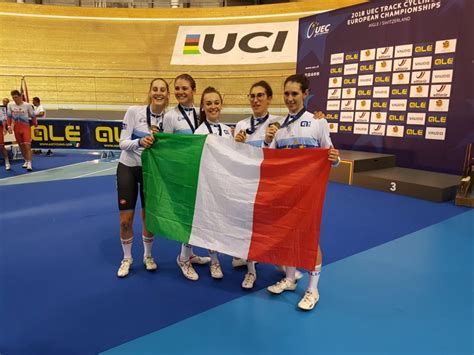 Ciclismo Su Pista Europei U Il Quartetto Femminile Da Sogno Oro