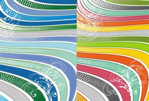 Decorative Background Templates Colorful Dynamic Horizontal Curves