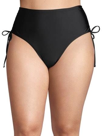 Time And Tru Women S Plus Size Cinch Tie Bikini Swimsuit Bottoms Shopstyle