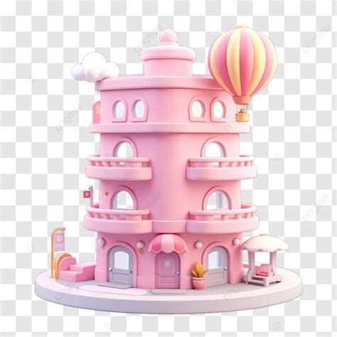 Pink Castle Hot Air Balloon Pink Castle Heat Png Transparent Clipart