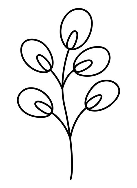 Vector Black And White Illustration Of Pussy Willow Brunch Isolated On White Background Easter
