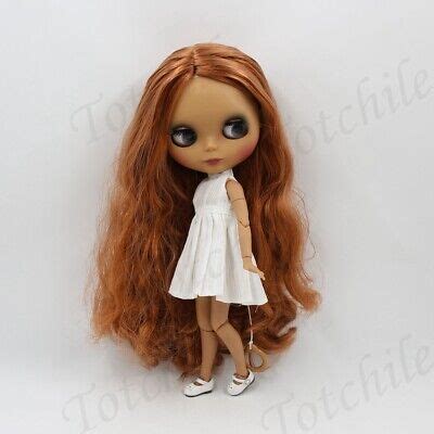 12 Blythe Doll Nude Doll Dark Skin Joint Body Matte Face Brown Curly