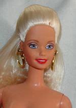 TWo Identical Nude 1990s Barbie Dolls W Molded Panties Hoop Earrings Crimp Hair Nude Dolls