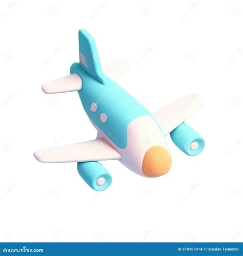 Cute Airplane 3d Icon Cartoon Style On Isolated Transparent Background