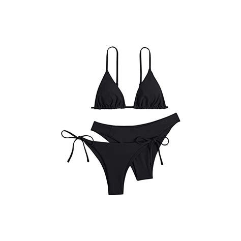 Liyuera Set Bikini Da Donna Pezzi Push Up Brasiliano Costume Da Spiaggia Bikini Sexy Nero
