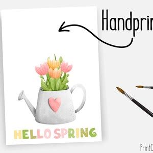 Hello Spring Handprint Footprint Art Craft Spring Handprint Card Baby