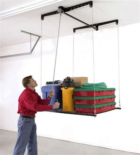 Garage Ceiling Storage Pulley Systems Maximizing Space