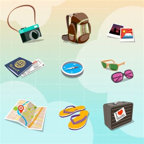 Free Vector Travel Elements Set