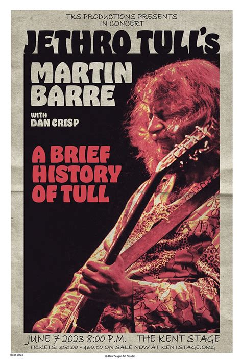 Martin Barre 2023 Kent Concert Poster - Raw Sugar Art Studio