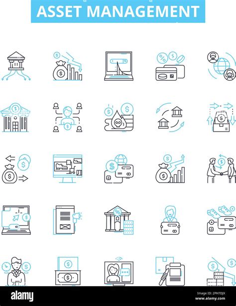 Asset Management Vector Line Icons Set Assets Management Investment