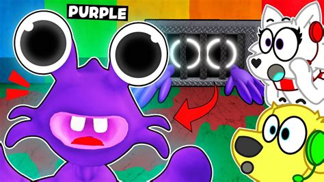 Purple Came Out Of Hiding Run Roblox Rainbow Friends Fnaf Game Youtube