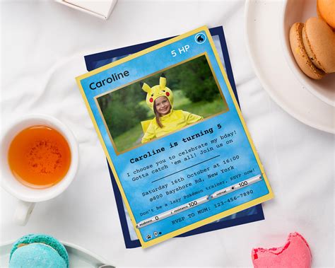 Custom Pokemon Card Birthday Invitation, Pokemone Birthday Party ...