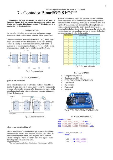 Contador Binario De Bits Resumen En Este Documento Se Abordar El