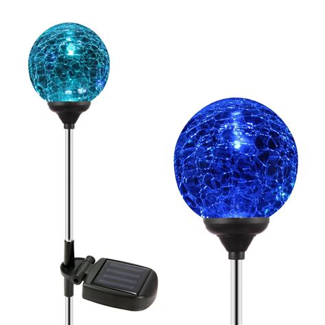 Solar Globe Lights, OxyLED Crystal Glass LED Light/Solar Stake Light ...