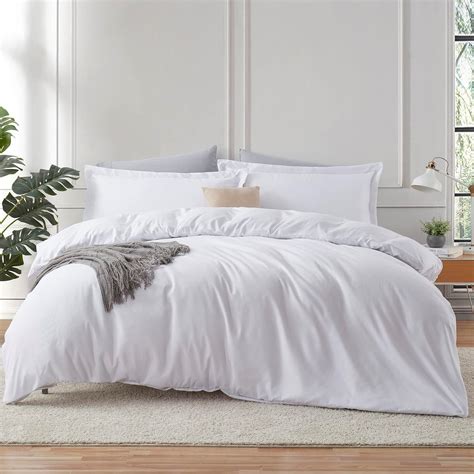 Hearth & Harbor White Duvet Cover Queen Size - 3 Piece Queen Duvet