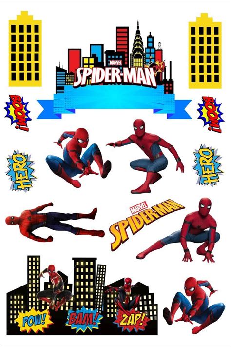 Topper Spiderman Printable Kartun Kue Spiderman Gambar Lucu