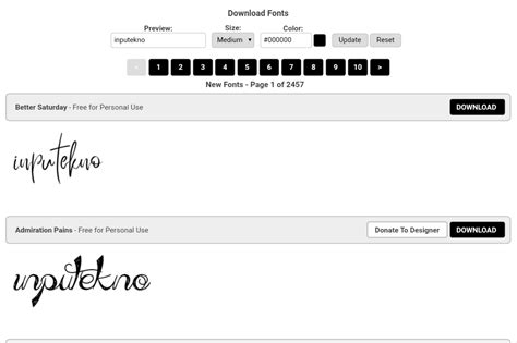 rekomendasi website  font terbaik  gratis