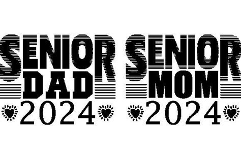 1 Senior Dad Mom 2024 Matching Svg Designs Graphics